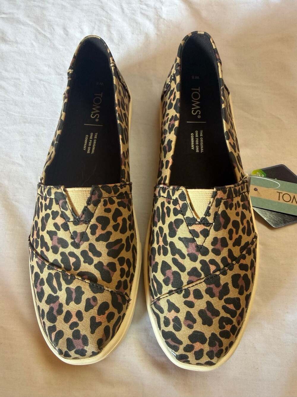 TOMS Women's Leopard Print Alpargata Mallow Slip-On Sneakers size 8